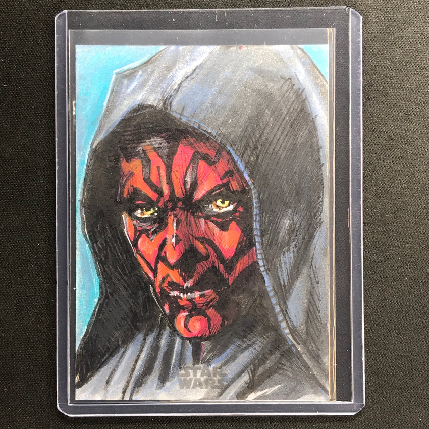 2023 Star Wars Galaxy Chrome Darth Maul Sketch Card 1/1 James Dickson