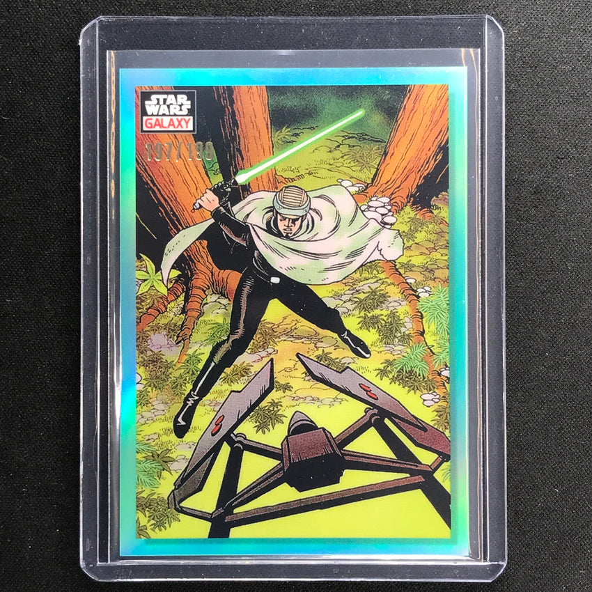 2023 Star Wars Galaxy Chrome LUKE STANDS READY Base Aqua 197/199 #36