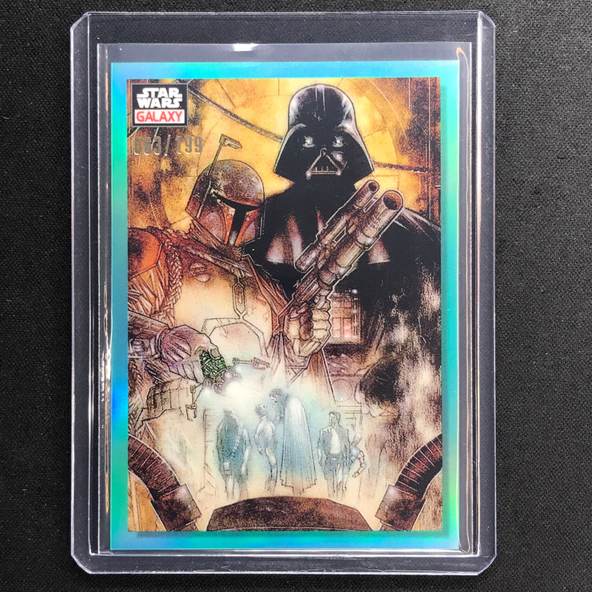 2023 Star Wars Galaxy Chrome Diabolic Duo Base Aqua 63/199 No 42