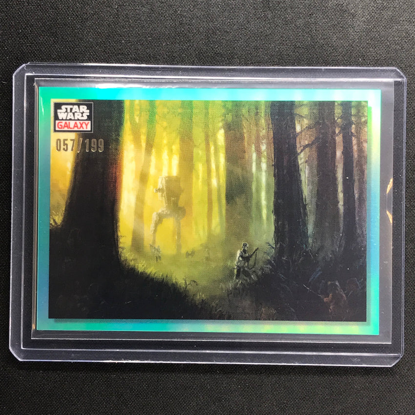 2023 Star Wars Galaxy Chrome PATROLLING THE ENDOR MOON Base Aqua 57/199 #69