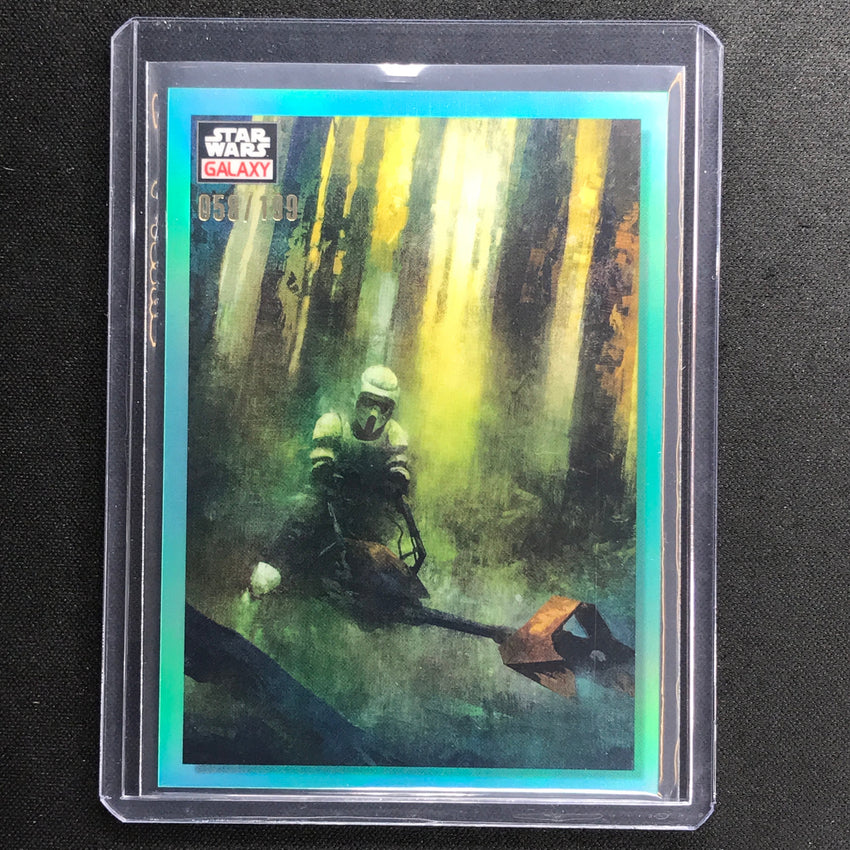 2023 Star Wars Galaxy Chrome THE PURSUIT Base Aqua 58/199 #78