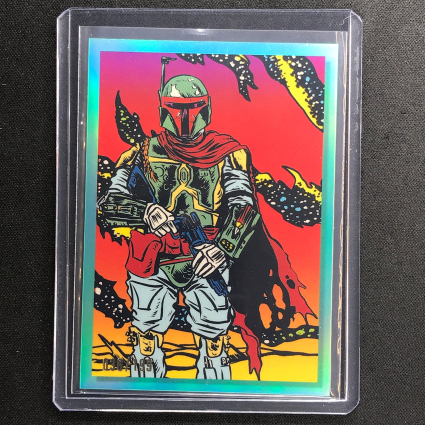 2023 Star Wars Galaxy Chrome Boba Fett Darth Vaders Bounty Hunters Aqua 36/199