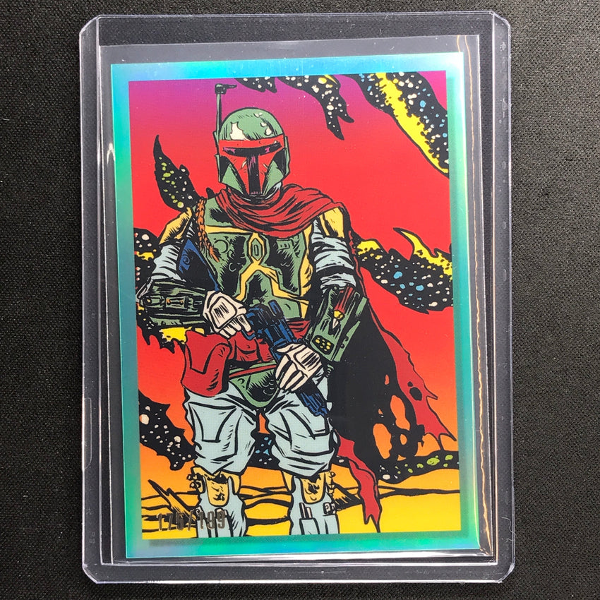 2023 Star Wars Galaxy Chrome Boba Fett Darth Vaders Bounty Hunters Aqua 175/199