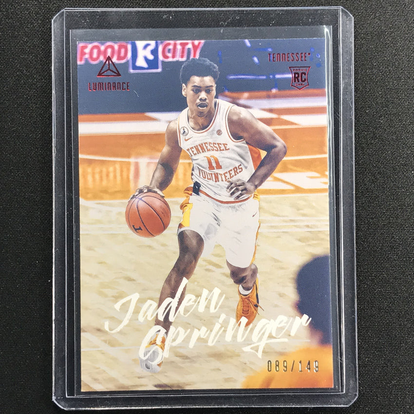 2021 Chronicles Draft Picks Jaden Springer Luminance Rookie Red 89/149