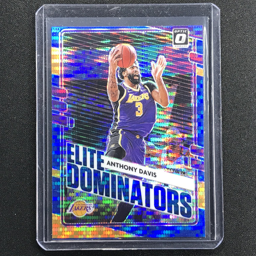 2020-21 Donruss Optic Anthony Davis Elite Dominators Blue Pulsar No 6