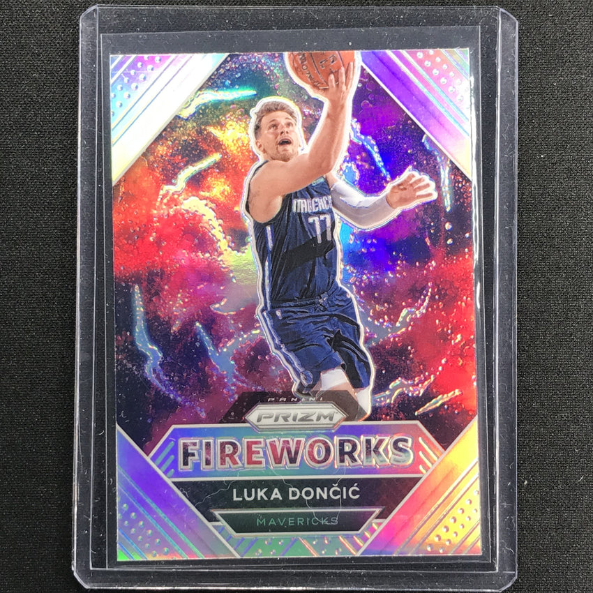 2020-21 Prizm Luka Doncic Fireworks Silver Prizm No 14