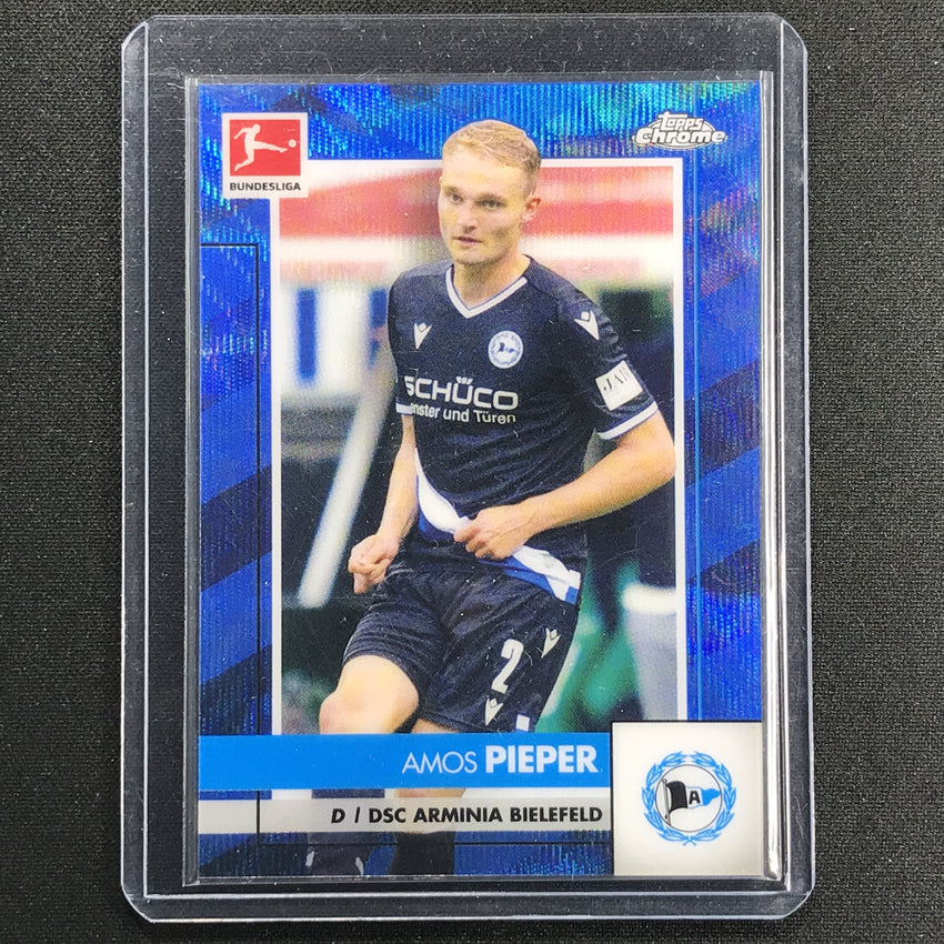 2020-21 Topps Chrome Bundesliga Amos Pieper Blue Wave Refractor 86/150