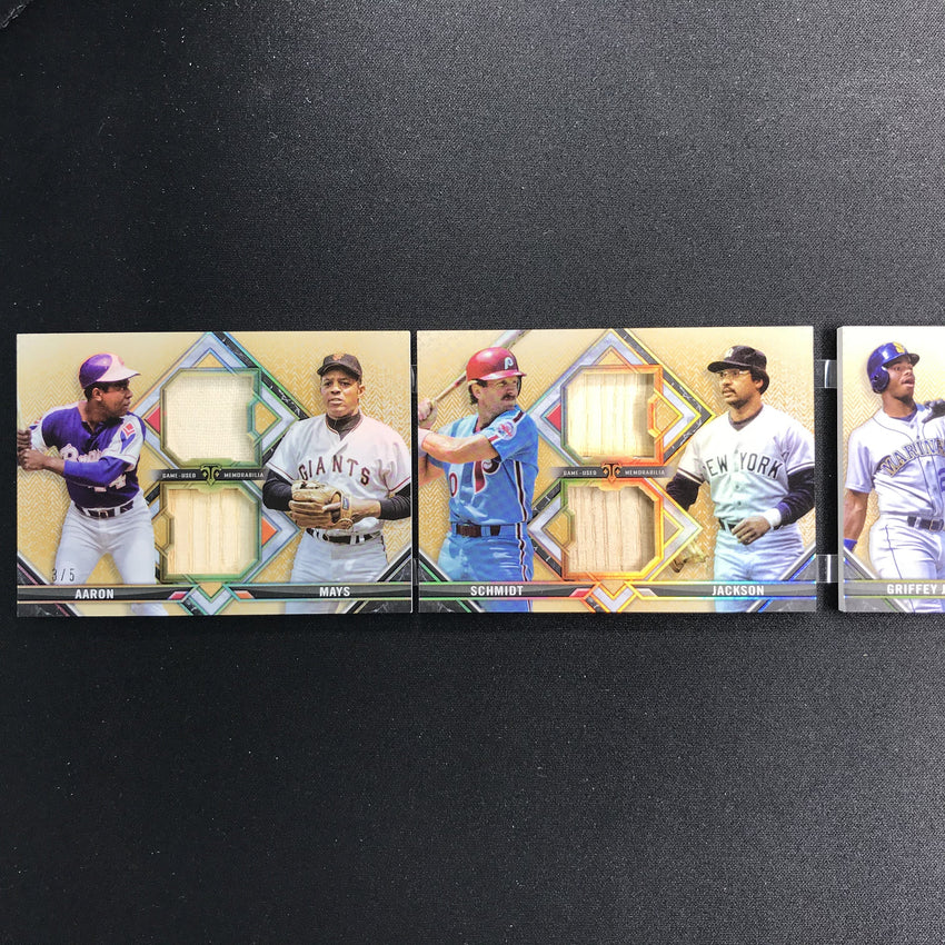 2021 Triple Threads MAYS GRIFFEY PUJOLS ETC Deca Relic Combo Book Gold 3/5 DRC-2