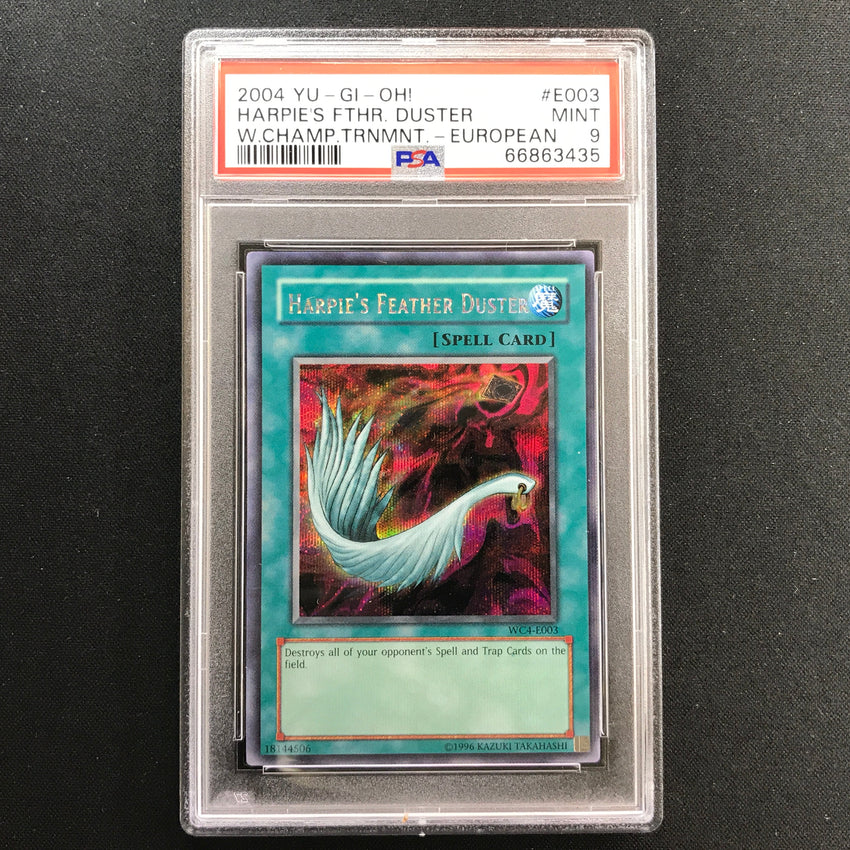 PSA 9 Harpie's Feather Duster - WC4-E003 - Prismatic Secret World Champs Promo 435