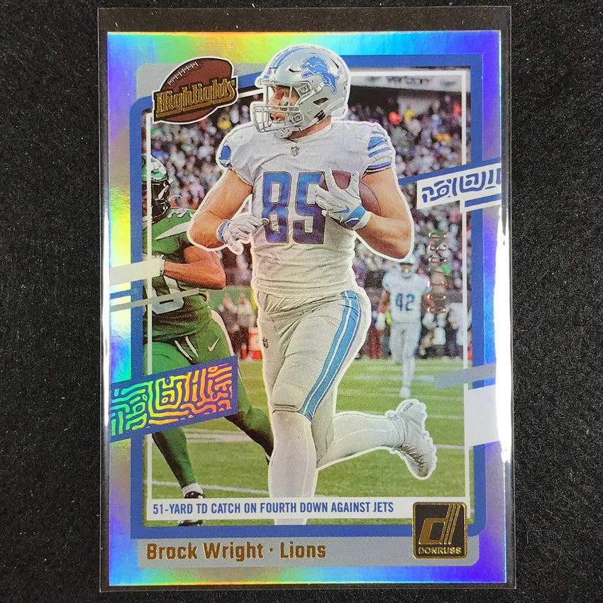 2023 Donruss Football Brock Wright Highlights Holo 30/100