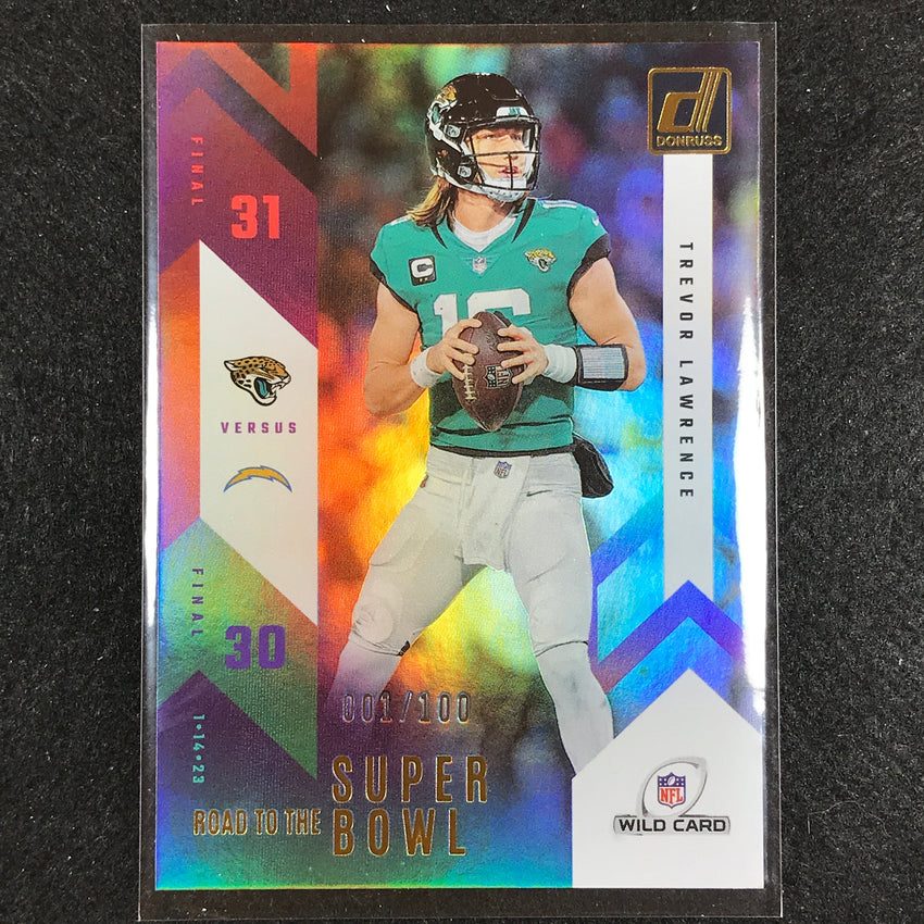 2023 Donruss Football Trevor Lawrence Road To The Super Bowl Wild Card 1/100