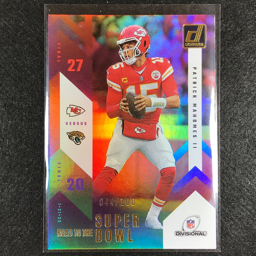 2023 Donruss Football Patrick Mahomes Road To The Super Bown Divisional 44/100