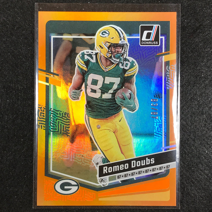 2023 Donruss Football Romeo Doubs Base Jersey Number 83/87