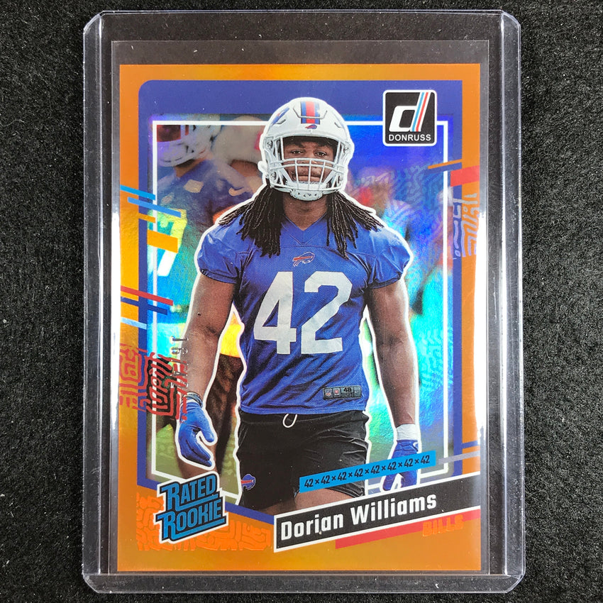 2023 Donruss Football Dorian Williams Rated Rookie Base Jersey Number 16/42