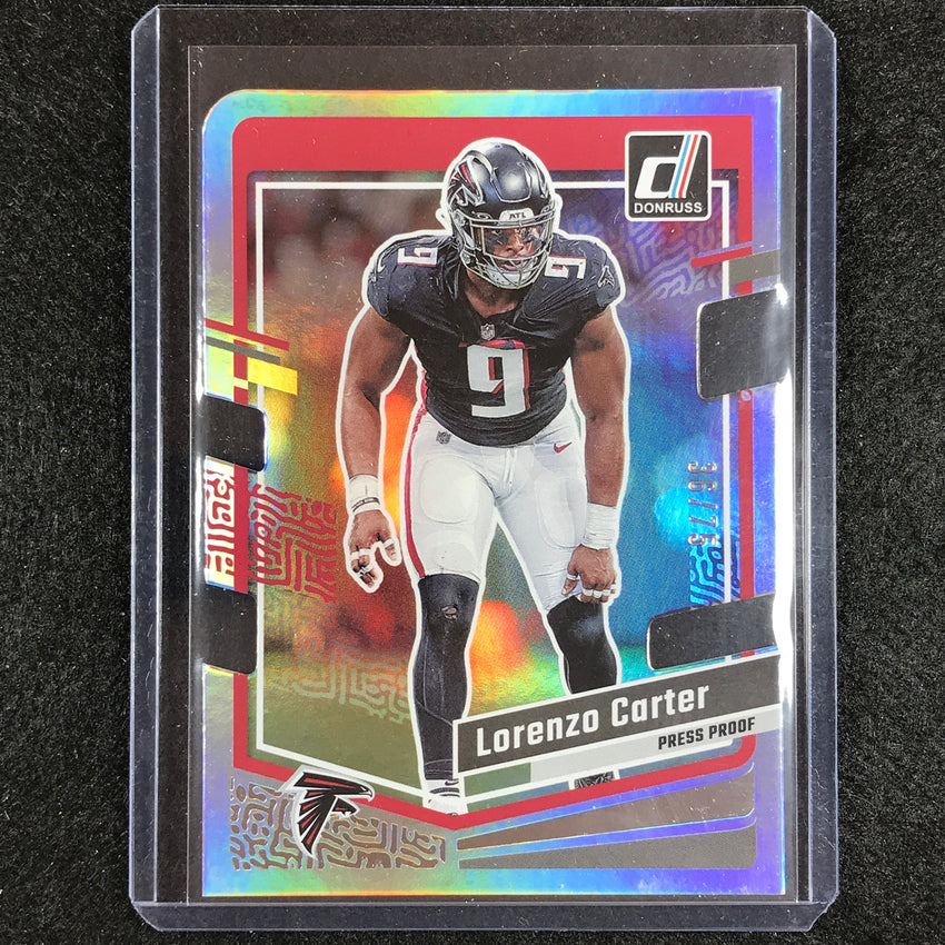 2023 Donruss Football Lorenzo Carter Base Press Proof Silver Die-cut 36/75