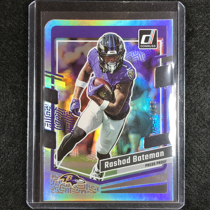 2023 Donruss Football Rashod Bateman Base Press Proof Silver Die-cut 65/75
