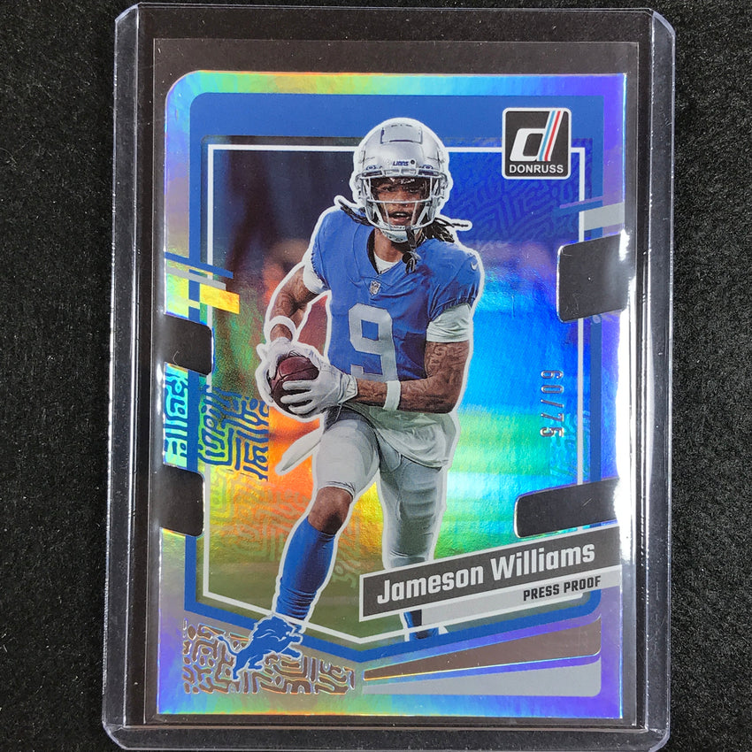 2023 Donruss Football Jameson Williams Base Press Proof Silver Die-cut 60/75