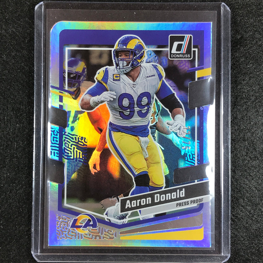 2023 Donruss Football Aaron Donald Base Press Proof Silver Die-cut 32/75