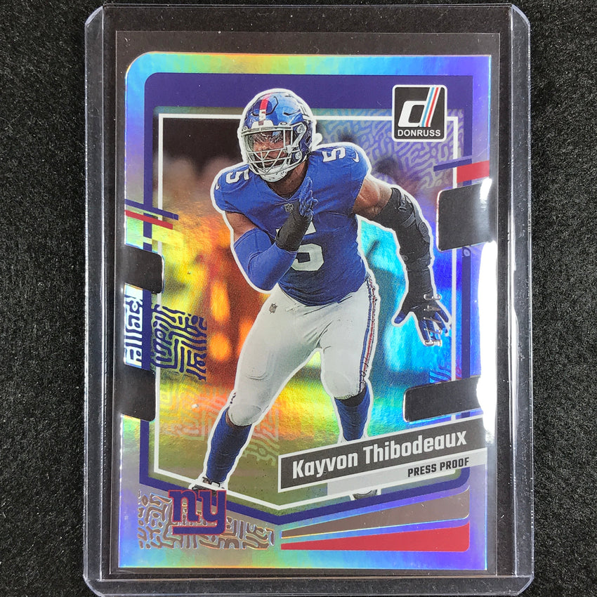 2023 Donruss Football Kayvon Thibodeaux Base Press Proof Silver Die-cut 34/75