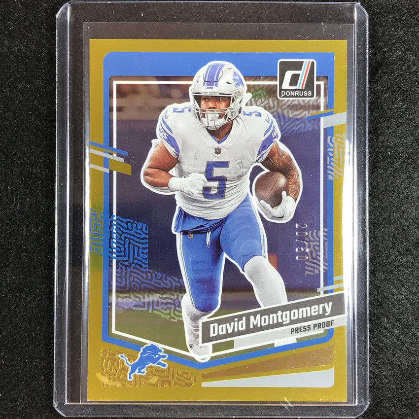 2023 Donruss Football David Montgomery Base Press Proof Gold 20/50