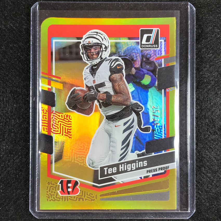 2023 Donruss Football Tee Higgins Base Press Proof Gold Die-cut 25/25