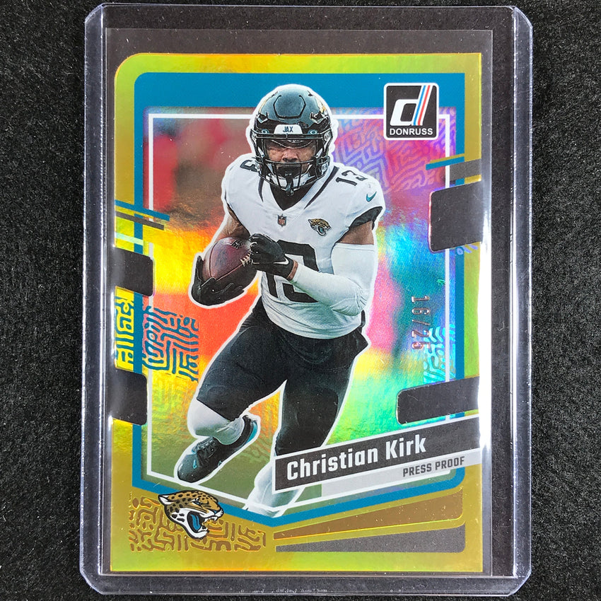 2023 Donruss Football Christian Kirk Base Press Proof Gold Die-cut 16/25
