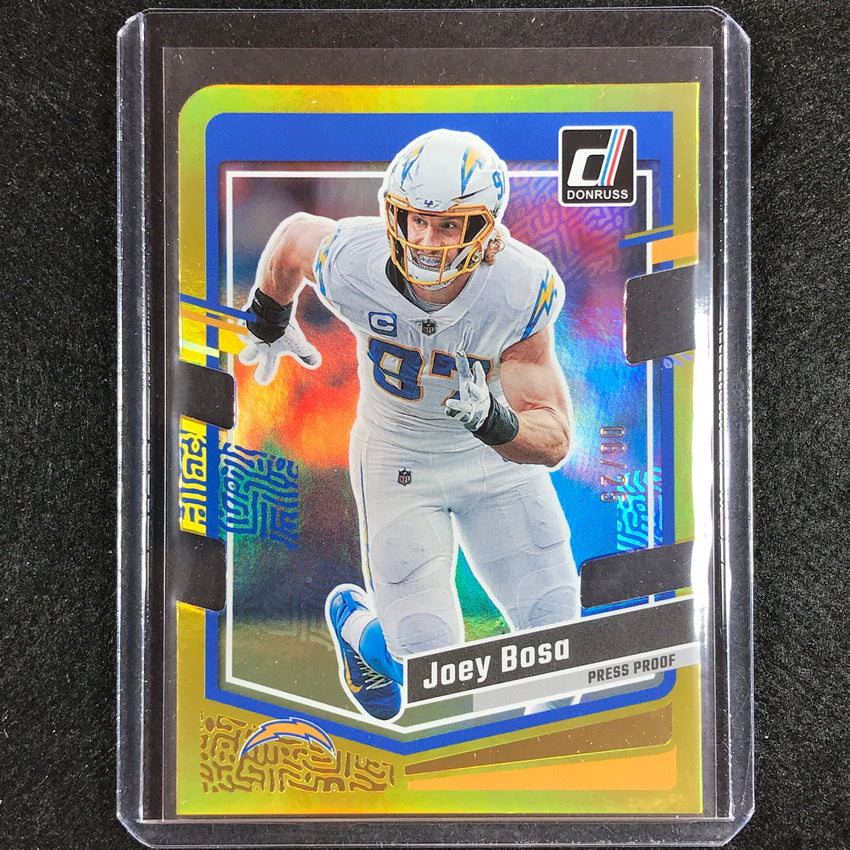 2023 Donruss Football Joey Bosa Base Press Proof Gold Die-cut 8/25