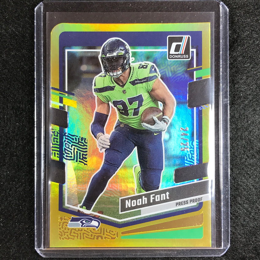 2023 Donruss Football Noah Fant Base Press Proof Gold Die-cut 24/25