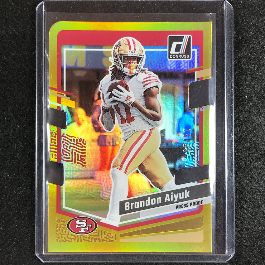 2023 Donruss Football Brandon Aiyuk Base Press Proof Gold Die-cut 15/25