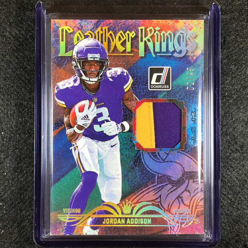 2023 Donruss Football Jordan Addison Leather Kings Studio Series Patch 2/49