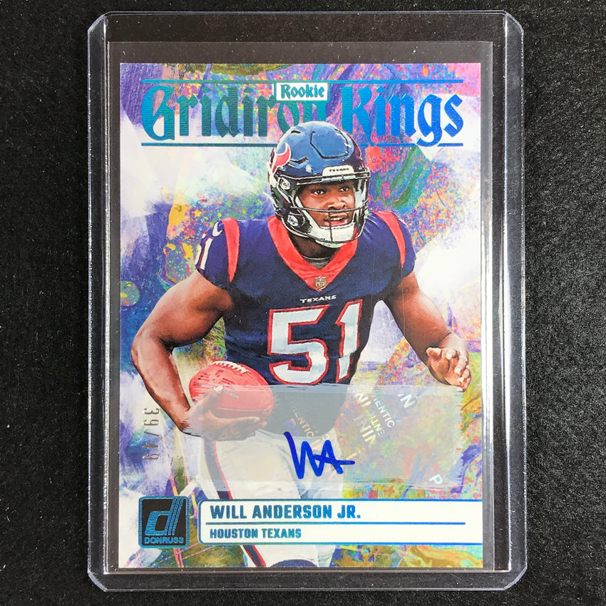2023 Donruss Football Will Anderson Jr. Rookie Gridiron Kings Auto 39/49