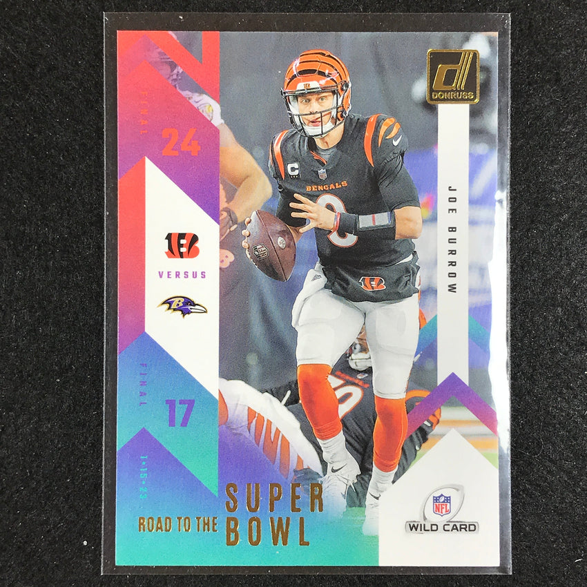 2023 Donruss Football JOE BURROW Road to the Super Bowl Wild Card Base #JB