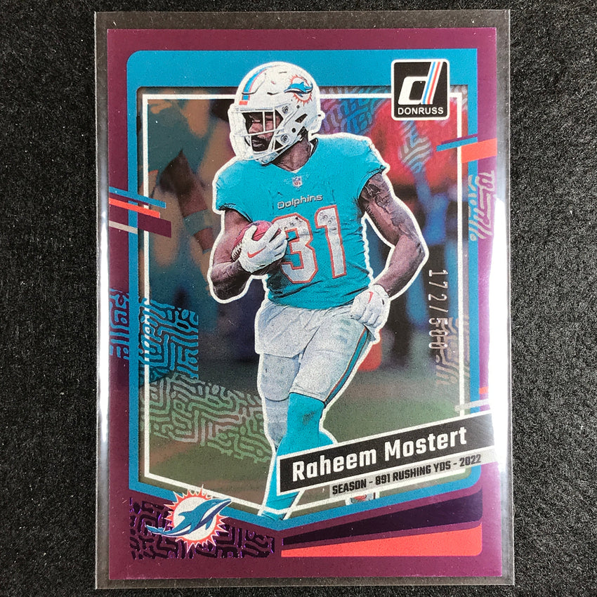 2023 Donruss Football Reheem Mostert Base Season Stat Line 172/500
