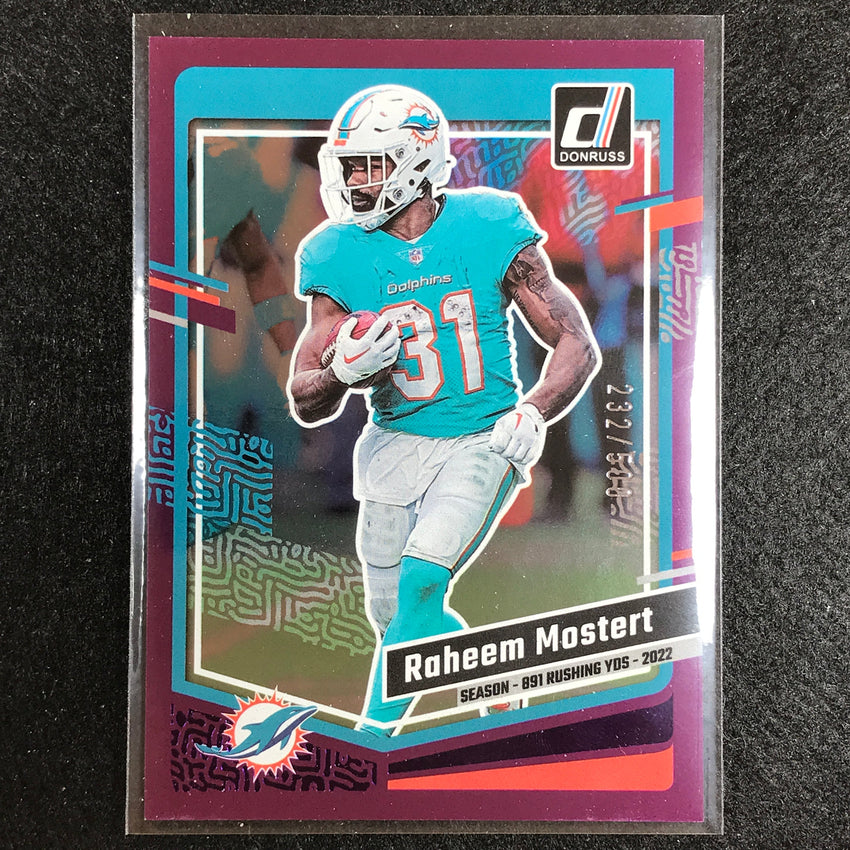 2023 Donruss Football Reheem Mostert Base Season Stat Line 232/500