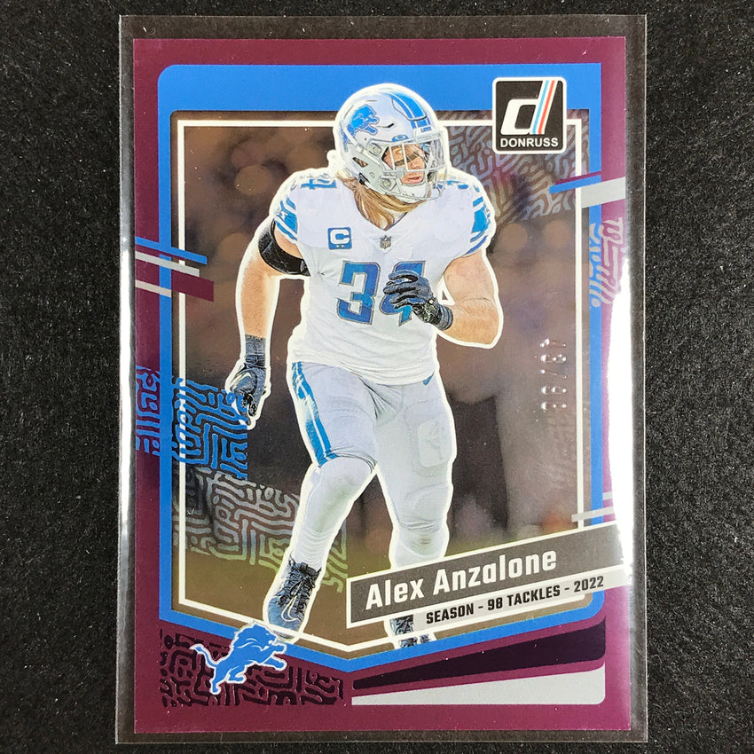 2023 Donruss Football Alex Anzalone Base Season Stat Line 43/98