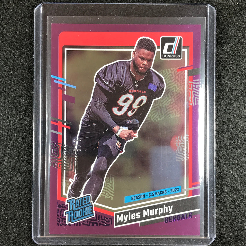 2023 Donruss Football Myles Murphy Rated Rookie Base Season Stat Line 1/6