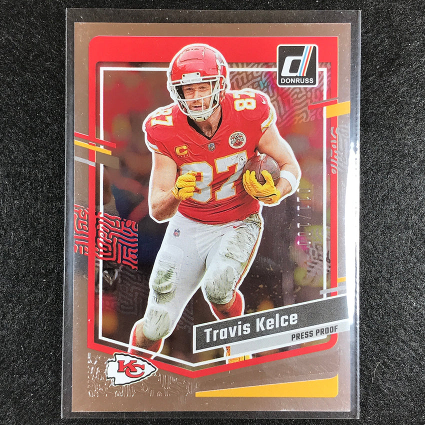 2023 Donruss Football Travis Kelce Base Press Proof Silver 11/100