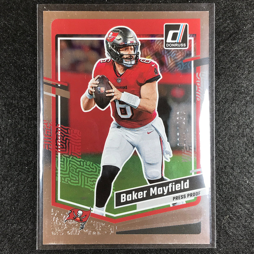 2023 Donruss Football Baker Mayfield Base Press Proof Silver 57/100