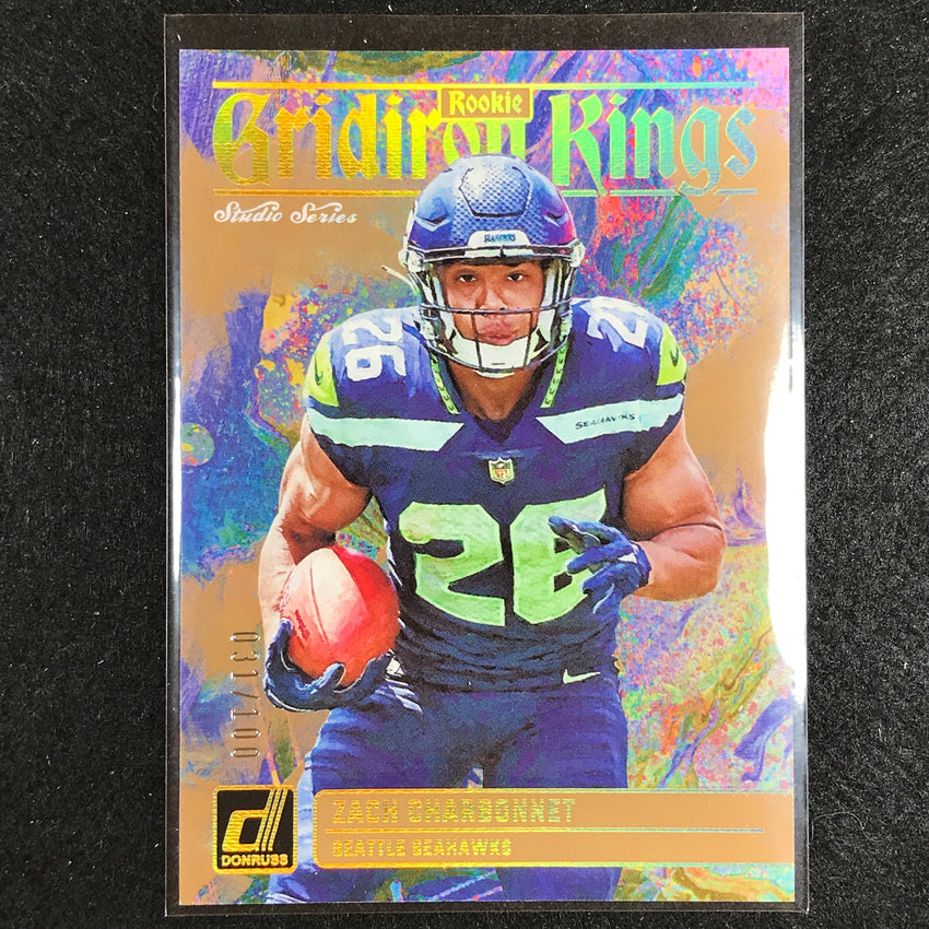 2023 Donruss Football Zach Charbonnet Rookie Gridiron Kings Studio Series 31/100