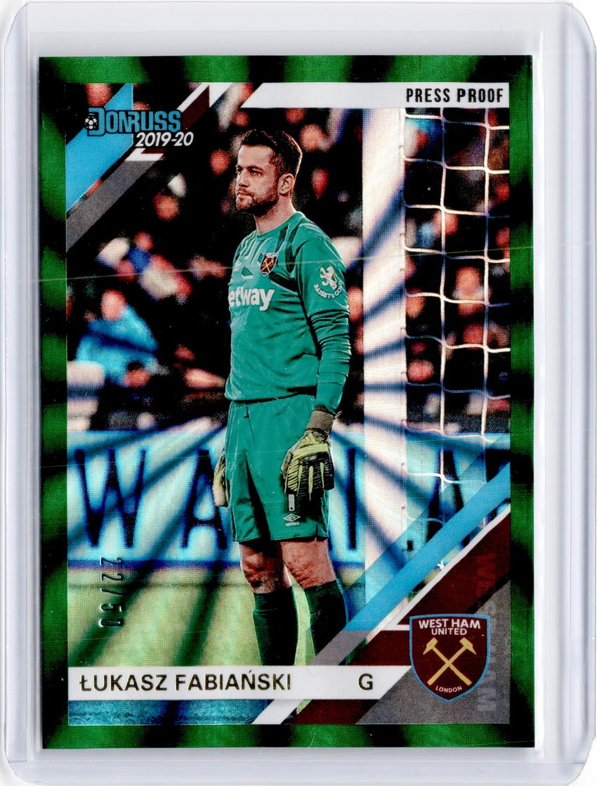 2019-20 Chronicles Soccer LUKASZ FABIANSKI Green Laser 22/50-Cherry Collectables