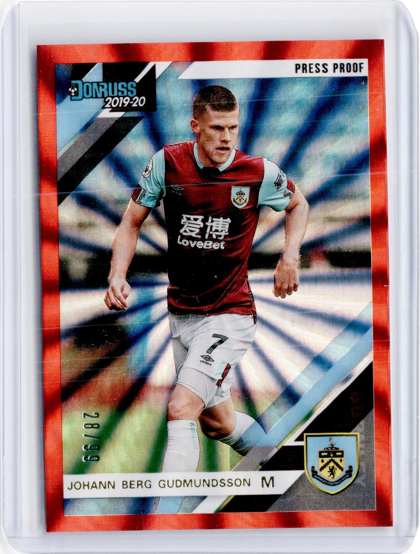 2019-20 Chronicles Soccer JOHANN BERG GUDMUNDSSON Red Laser 28/99-Cherry Collectables