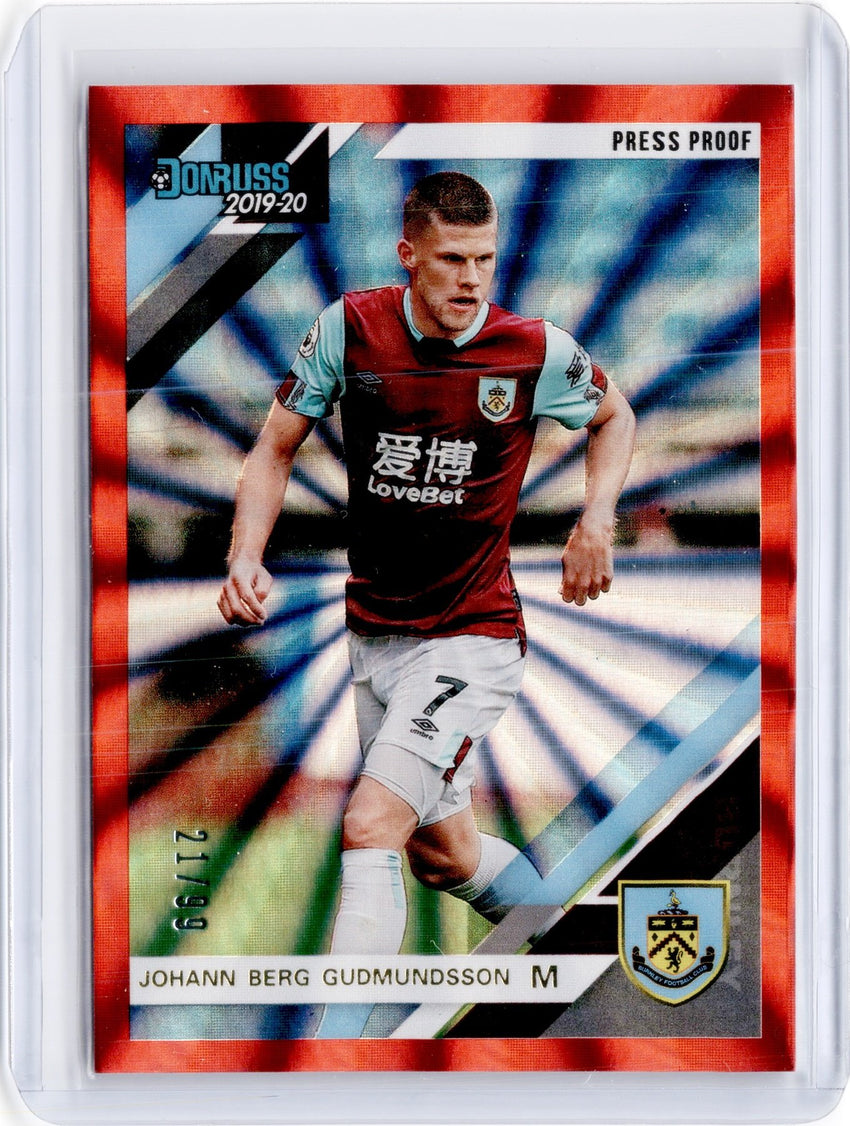 2019-20 Chronicles Soccer JOHANN BERG GUDMUNDSSON Red Laser 21/99-Cherry Collectables