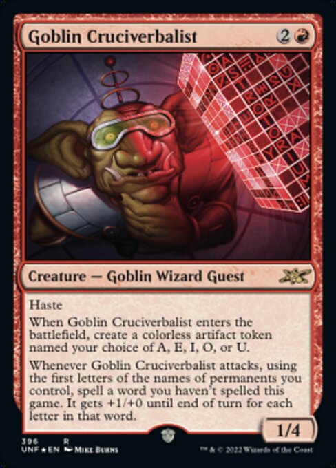 GALAXY FOIL Goblin Cruciverbalist #396 - Rare Unfinity