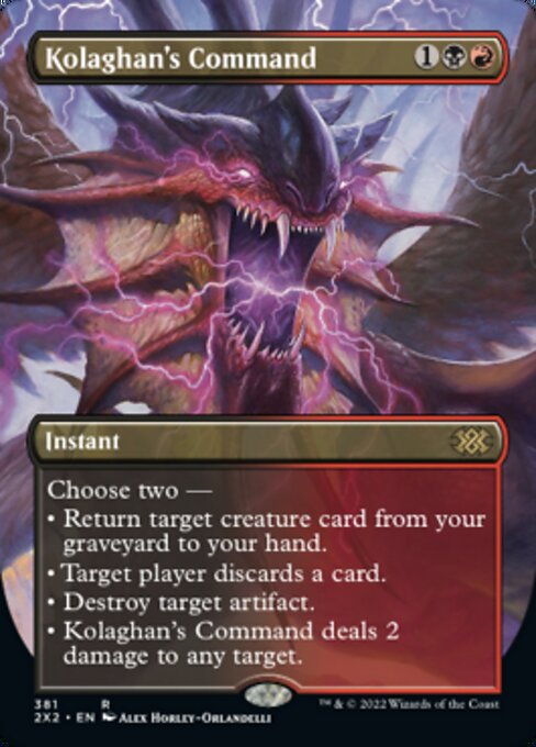 BORDERLESS Kolaghan's Command 381# - Rare Double Masters 2022