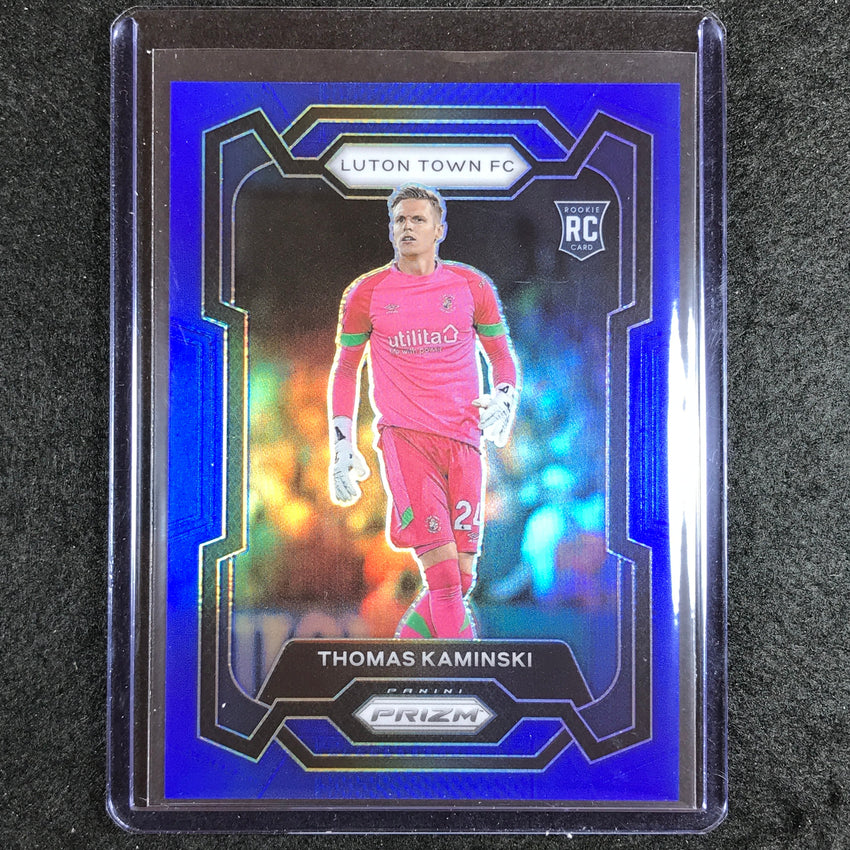 2023-24 Prizm Epl Thomas Kaminski Rookie Base Blue 16/299 #299