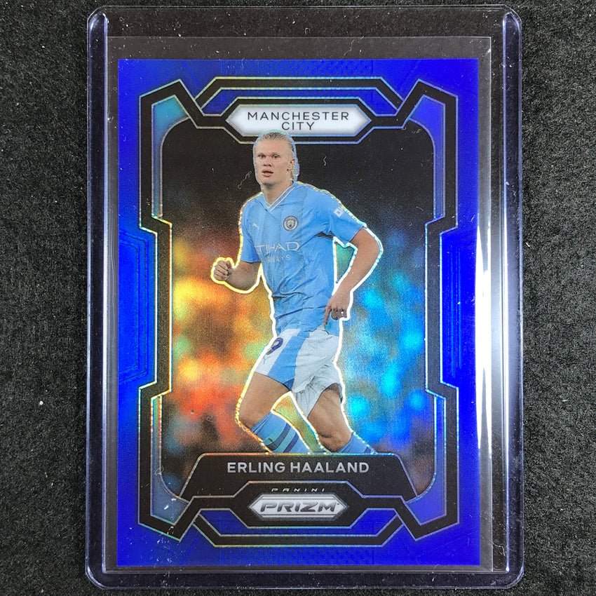 2023-24 Prizm Epl Erling Haaland Base Blue 66/299 No 3