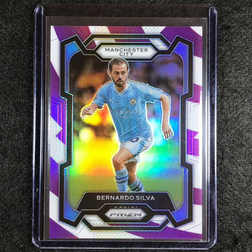 2023-24 Prizm Epl Bernardo Silva Base Purple And White Stripes 49/92 #14