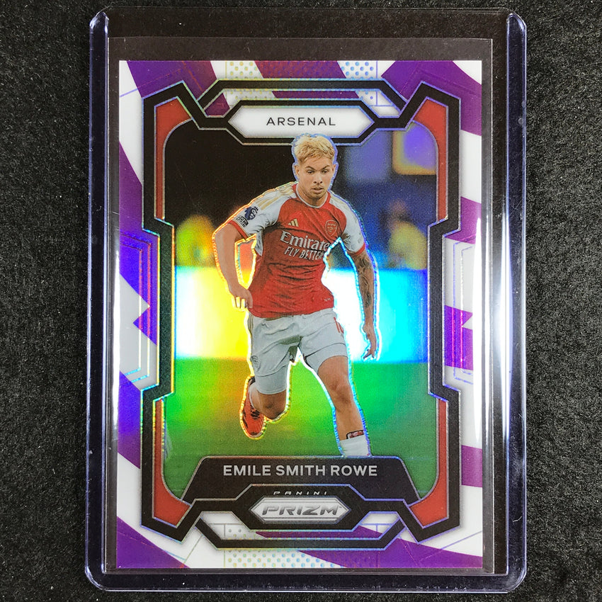 2023-24 Prizm Epl Emile Smith Rowe Base Purple And White Stripes 42/92 No 35