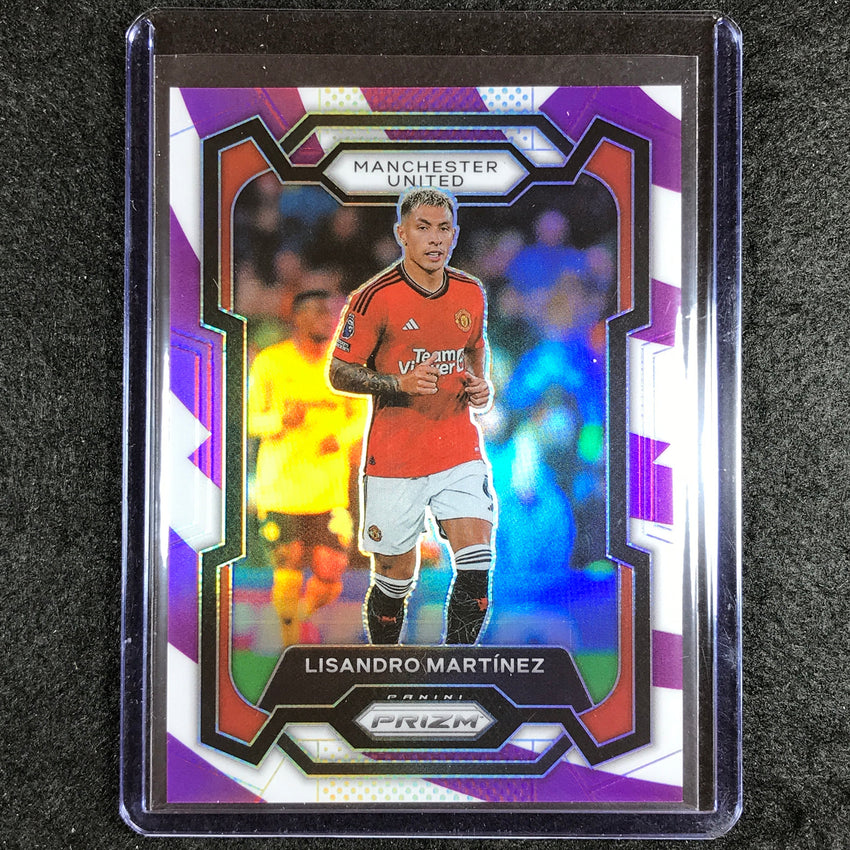 2023-24 Prizm Epl Lisandro Martinez Base Purple And White Stripes 32/92 No 40