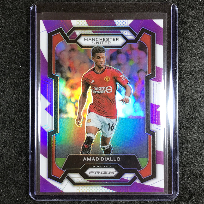 2023-24 Prizm Epl Amad Diallo Base Purple And White Stripes 52/92 No 52